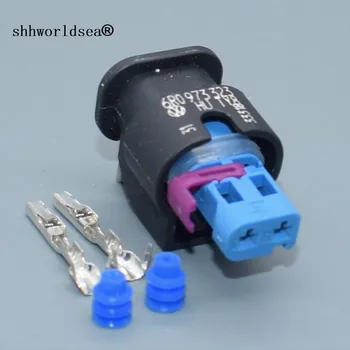 Shhworldsea 2 pin otomatik yakıt enjektörü konektörü su geçirmez çarpma sensörü fişleri 0-2112986-1 1-1718643-1 Audi için VW için