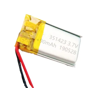 Şarj edilebilir 3.7 V 90mah 351423 lityum Polimer iyon batarya İçin Mobil Güç GPS Kamera Güç Bankası MP3 Dizüstü Bilgisayar