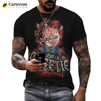 Yeni Tıknaz Bebek Cadılar Bayramı Korku Baskılı 3D T-shirt Erkek Kadın Yaz Rahat Serin Kısa Kollu Streetwear Boy Tshirt 6XL