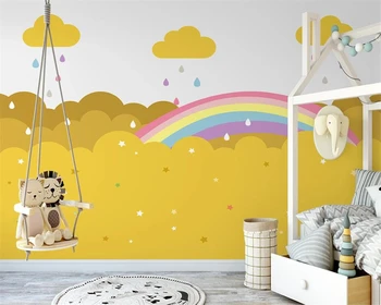 beibehang Özelleştirilmiş çocuk odası iç dekorasyon boyama modern İskandinav el-boyalı ahşap arka plan duvar kağıdı