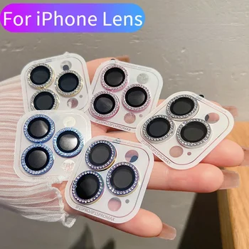 Asil Güzel Parlaklık Elmas Kamera Lens Koruyucu Kılıf iPhone 11 12 15 13 14 Pro Max Glitter Lens Cam Kamera Kapağı Kız