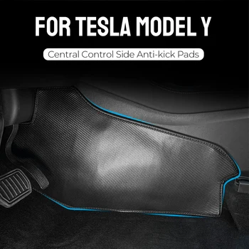 Dekorasyon Trim Araba Merkezi Kontrol Yan Anti Kick Pedleri Koruyucu Deri Mat Aşınmaya Dayanıklı Tesla Modeli Y