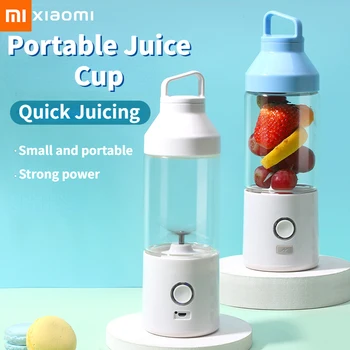 Xiaomi Elektrikli Sıkacağı Şişe Paslanmaz Çelik Mini Taşınabilir Blender USB Şarj Kablosuz Taze Meyve suyu makinesi Mutfak Aracı