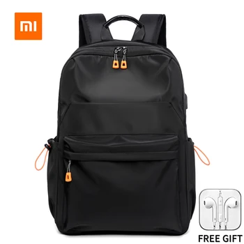 Xiaomi Youpin Okul Çantaları Erkekler için Rahat Sırt çantası Kadın laptop çantası Su Geçirmez Sırt Çantaları USB şarj portu Su Geçirmez 0.59 kg