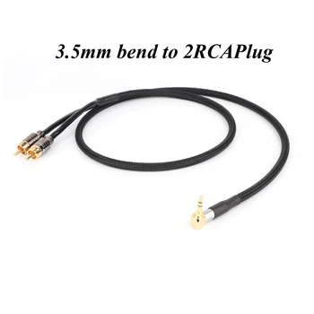 HiFi kablosu ses RCA kablosu Ses sinyali tel fiş 3.5 mm aux fişi dönüştürmek iki RCA fiş