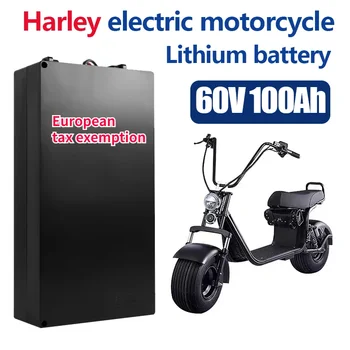 Harley Elektrikli Araba Lityum Pil Su Geçirmez 18650 Pil 60V 20ah İki Tekerlekli Katlanabilir Citycoco Elektrikli Scooter Bisiklet