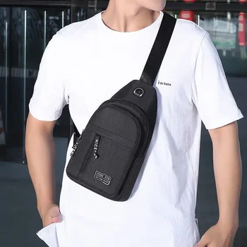 1/2 Katmanlı Çok Fonksiyonlu Göğüs Çantası erkek Moda Trendi Oxford Kumaş omuzdan askili çanta Kore Tarzı Rahat Su Geçirmez askılı çanta
