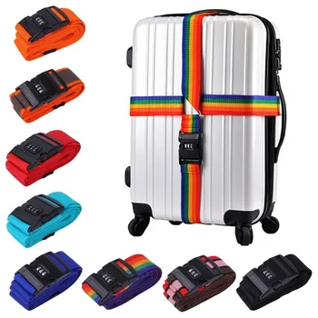 Anti-hırsızlık Seyahat valiz kayışı Ayarlanabilir şifreli kilit ambalaj kayışı Bagaj Güvenli Kilit Bagaj Paketleme Bavul Aksesuarları