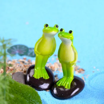 Sevimli Yaratıcı Kurbağa Figürleri Mikro Peyzaj Dollhouse Dekorasyon Süs Reçine El Yapımı Hayvan Minyatür