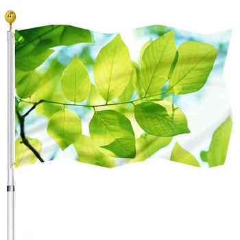 Yeşil Yapraklar Bayrak Çift Dikişli Pirinç Grommets Bayrakları Kapalı açık hava süslemeleri Yard Ev Canlı Renk Bayrakları Kadın Erkek