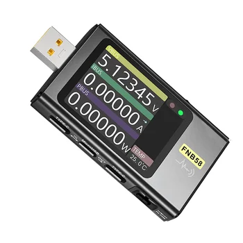 FNB58 USB Test Cihazı, Dijital Voltmetre akım test cihazı USB Tip-C Hızlı Şarj Protokolü Güç PD Tetik Algılama Max 7A