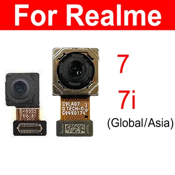 Arka Ön Kamera OPPO Realme İçin 7 4G 7i RMX2103 Küresel Asya Versiyonu Bakan Frontal Selfie Arka Kamera Modülü Flex Kablo