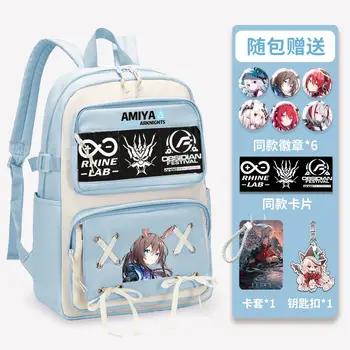 Arknights Ağrı Rozeti Şeffaf Sırt Çantası Anime Kitap Çantaları Dizüstü Okul Seyahat Kız Erkek Sırt Çantası Karikatür Hediye