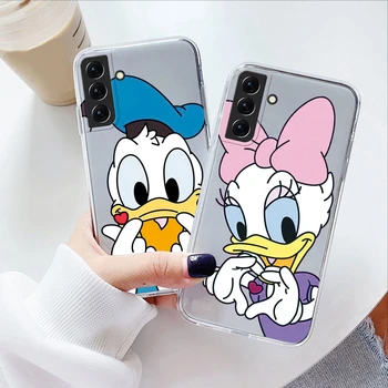 Minnie Mouse Mickey Fundas Samsung Galaxy S22 S 22 Artı Ultra Silikon Telefon Kılıfı Coque SamsungS22 Kapak Temizle Papatya Yay