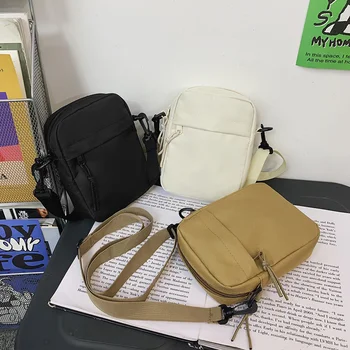2023 Oxford kadın Crossbody Çanta Küçük omuz çantası Erkekler için Kore Düz Renk Öğrenciler Telefonu Çanta Mini postacı çantası