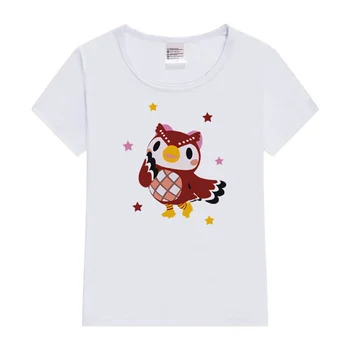Sevimli Baykuş Komik Karikatür Beyaz Çocuk T-Shirt Erkek Hayvan Üstleri Tee Çocuk Yaz Kız Hediye Mevcut Giysiler