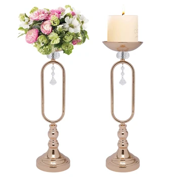 10 Adet Düğün Centerpieces Masalar için Metal Çiçek Ekran Vazolar Standı Seti Altın Çiçek Vazo düğün mumu