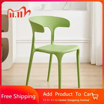 Makyaj Yeşil Ofis yemek sandalyeleri Modern Salon Minimalist Sandalye Mobil Plastik Sillas De Comedor Daire Mobilya WXH29XP