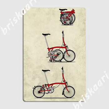 Seviyorum Katlanır Brompton Bisiklet Metal İşareti Sinema Mutfak Garaj Kulübü Dekorasyon Duvar Boyama Tabela Posterler