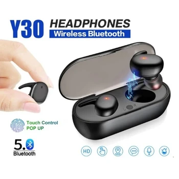 TWS Y30 Bluetooth Kulaklıklar Kablosuz Kulaklık Spor Kulaklıklar Stereo müzik kulaklıkları Xiaomi Huawei Samsung için