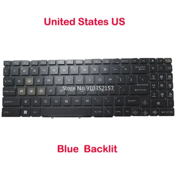 Laptop Arkadan Aydınlatmalı Klavye MSI 9Z. NK1BN FG0A-US Mavi Arkadan Aydınlatmalı ABD Keycaps İngilizce Siyah Yeni