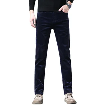 Erkek Bol Kesim Kadife Günlük Pantolon, Klasik ve Modaya Uygun Sonbahar ve Kış Düz Paçalı Kadife Pantolon