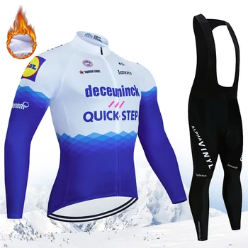 2024 Hızlı ADIM Kış Bisiklet Jersey Seti Erkekler Termal Polar Dağ Bisikleti Bisiklet Giyim Yarış Bisikleti Bisiklet spor elbise
