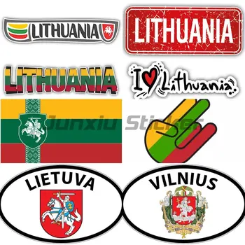 LT Ülke Kodu Litvanya Bayrağı Harita çıkartma Araba Pencere Sticker Tampon Yarış Dizüstü Kask Gövde Duvar Bisiklet Vinil Çıkartması