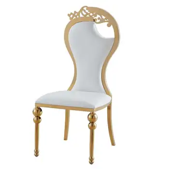 Lüks Etkinlik Kiralama düğün sandalyesi Altın Paslanmaz Çelik Ziyafet Yemek Sandalyesi