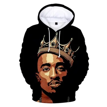 Rapçi 2pac Tupac 3D Baskı Erkekler Hoodies ve Tişörtü Poleron Hombre Kış Moda Hip Hop Komik Kapüşonlu Ceket Erkek Eşofman