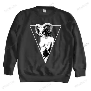 erkek O-Boyun moda hoodies pamuk Vintage baskı kazak Keçi Baphomet Şeytan 666 Gömlek Gizli unisex marka kış komik hoody