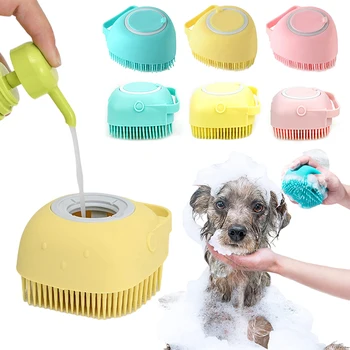 Yumuşak silikon kauçuk Pet Banyo Masaj Fırçası Köpek Köpek şampuanı Saç Ovma Temizleme bakım tarağı Scrubber Pet Malzemeleri