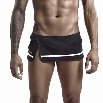 Erkek Şort Etek Ok Pantolon Yumuşak Yaz Ev Tarzı Spor Moda Düz Renk Çizgili Yarık Şort erkek Düşük Bel Ev Şort