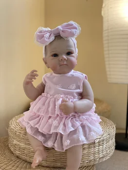 50 cm Boyalı Saç Bettie Tam Vücut Silikon Vinil Bebe Reborn Kız Prenses Elbise İle El Yapımı Gerçekçi Yenidoğan Bebek Kız