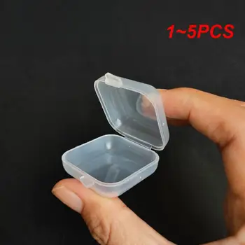 1~5 ADET saklama kutuları Dikdörtgen Mini Şeffaf Plastik Mücevher Kutusu Konteyner ambalaj kutusu Küpe Yüzük Boncuk Toplama Küçük