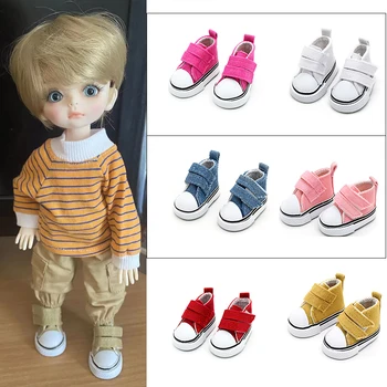 BJD Aksesuarları 5cm 1/6 Bebek Ayakkabıları El Yapımı Ayakkabı Bebekler İçin Mini Kanvas Ayakkabı Bağı Bebek Aksesuarları Rahat Oyuncaklar Çocuklar İçin Hediye