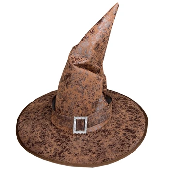 Yeni cadı şapkası Tema Partileri Büyücü Şapkası Tiyatro Gösterileri için Şık Sivri Şapka