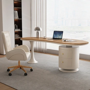 Ahşap ışık lüks ofis masaları Modern ev Çalışma yazma bilgisayar tasarımı basit ofis Masaları Escritorios Çalışma mobilyaları QF50OD