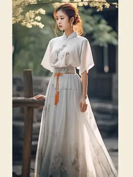 2023 yeni çin tarzı kadın günlük geliştirilmiş ming hanedanı hanfu takım elbise geliştirilmiş moda zarif hanfu kadınlar yeni yaz s504