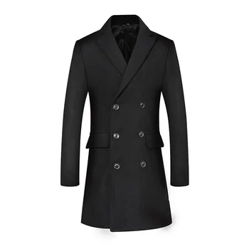 Erkek Orta uzunlukta Kruvaze kış düz renk rahat ceket ceket