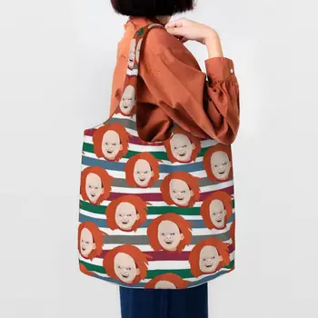Komik Iyi Adamlar Tıknaz Desen alışveriş büyük el çantası Çanta Geri Dönüşüm Bakkal Tuval Alışveriş omuzdan askili çanta Fotoğraf Çanta
