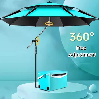 2-2. 6 M Şemsiye Ayarlanabilir Açık Balık Şemsiye Kalınlaşmış Yağmur Geçirmez Anti-Uv Balıkçılık Şemsiye Şemsiye Katlanır Plaj Şemsiyesi