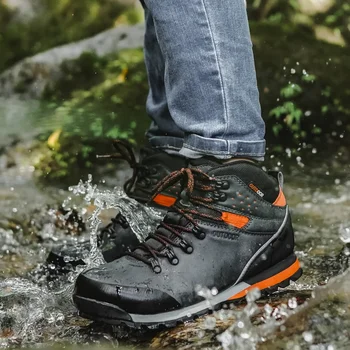 2024 Yeni Su Geçirmez yürüyüş botları erkek ayakkabısı Yaz Trekking Dağ Ayakkabıları Yürüyüş Botları Büyük Erkekler Açık Ayakkabı Tırmanma Kış
