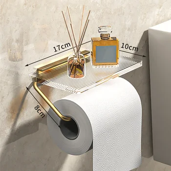 Banyo Ahşap Kağıt Tutucu Duvara Monte Telefon Raf Tuvalet Kağıdı Rafı Akrilik kağıt havlu dispenseri Banyo Aksesuarları
