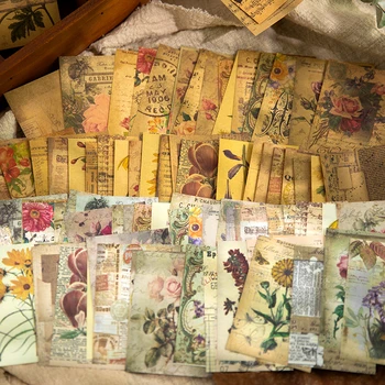 Yoofun 100 adet/grup Vintage Malzeme Kağıt Bellek Görüntüleri Günlüğü Scrapbooking Kağıt Kartı Arka Plan Dekorasyon Memo Pad Kırtasiye
