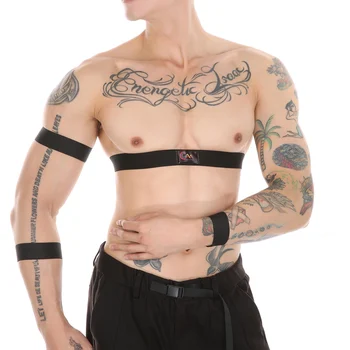 ZEKİ-MENMODE Erotik Vücut Koşum Erkek Esaret Iç Çamaşırı Göğüs Askıları Seksi Erkek Elastik Fetiş Rave Kostüm