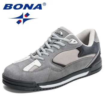 BONA 2023 Yeni Tasarımcılar Retro Vahşi Rahat Kaykay Tenis Ayakkabısı Erkekler Marka Yürüyüş koşu ayakkabıları Mansculino