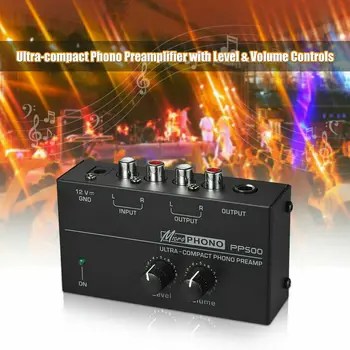 PP500 Fono Preamp ses amplifikatörü PP500 Fono Preamp Preamplifikatör Seviye Ses Kontrolü ile RCA Giriş Çıkışı 1/4 