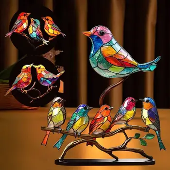 Kuşlar Beş Küçük Kuş Süsler Moda Renkli Metal Metal Düz Kuş Dekorasyon Renkli Kuş Dekoratif Süsler Odası