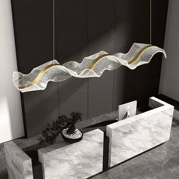 Tasarımcı Uzun Flama Kolye Lamba İskandinav Led Dalga Asılı Lamba Oturma Odası Mutfak İçin Mağaza Yaratıcı yemek masası Avize